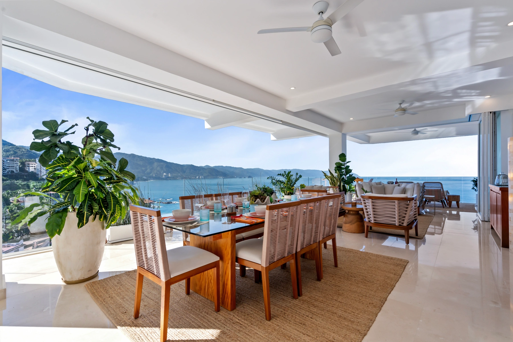 Terrace with ocean view